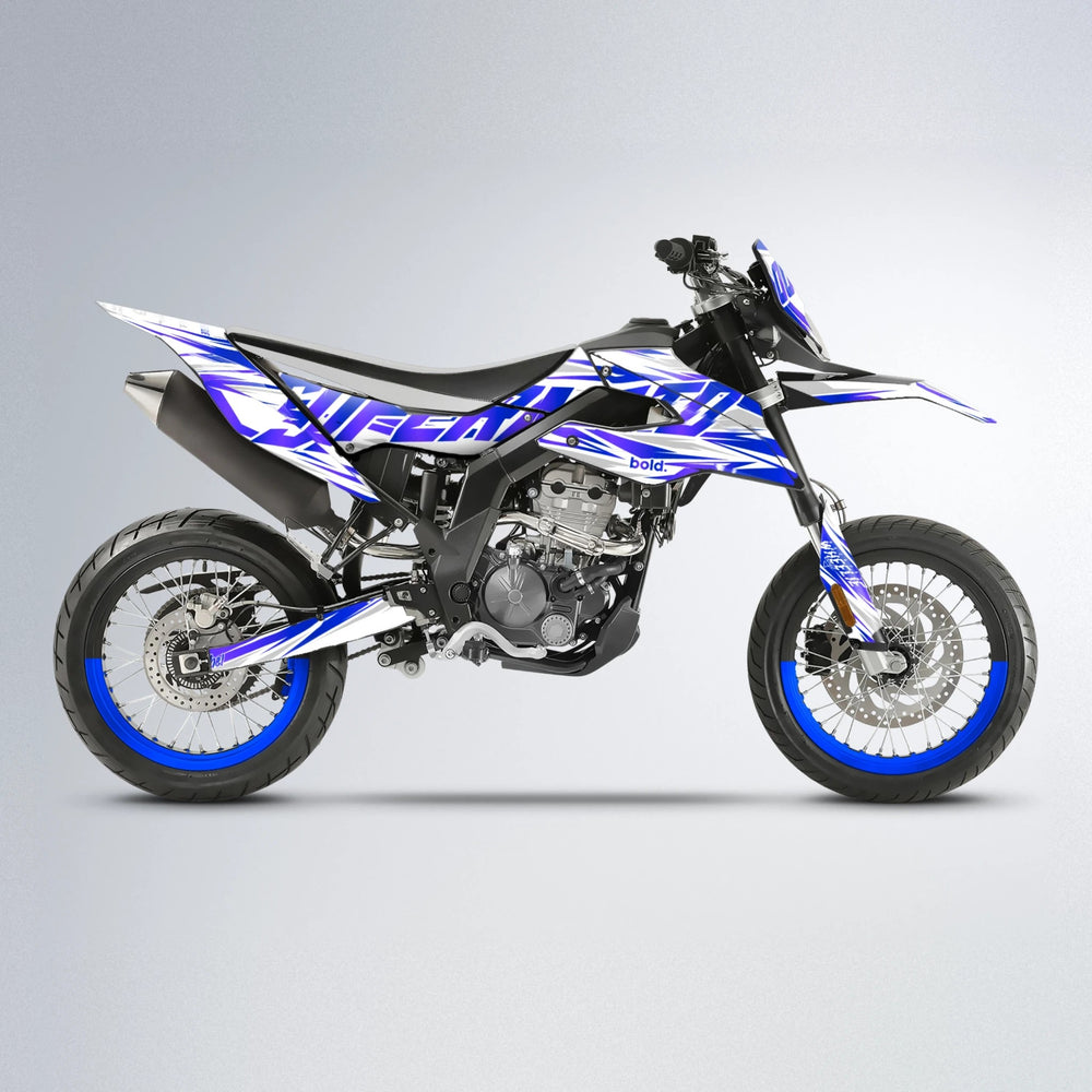 GEBEL V4 Aprilia SX 125 supermoto graphics kit in Blue