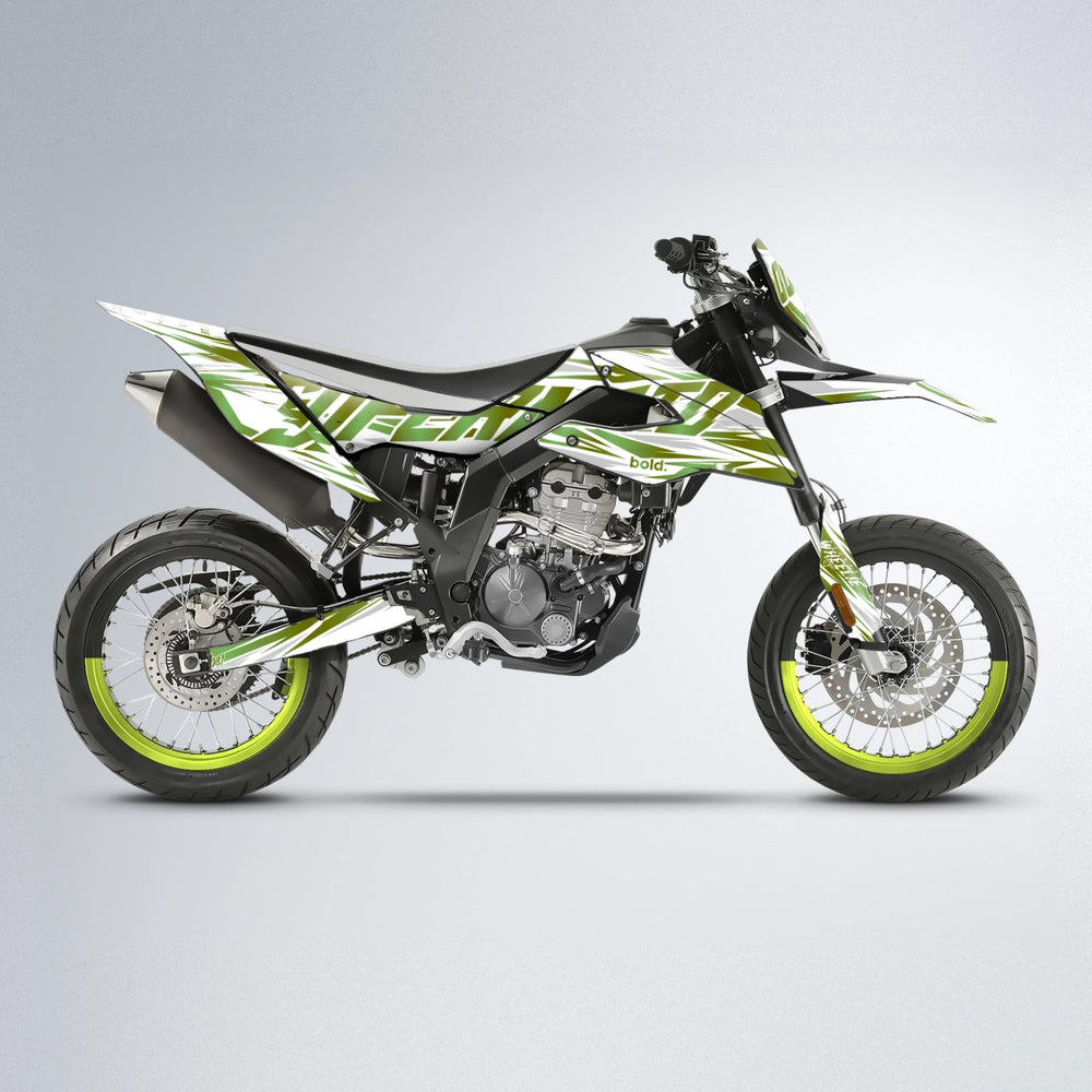 GEBEL V4 Aprilia SX 125 supermoto graphics kit in Olive
