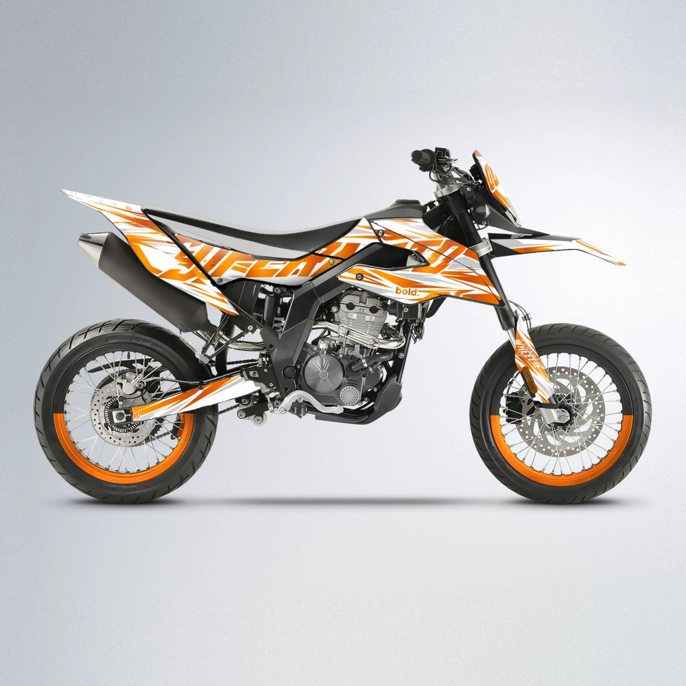 GEBEL V4 Aprilia SX 125 supermoto graphics kit in Orange