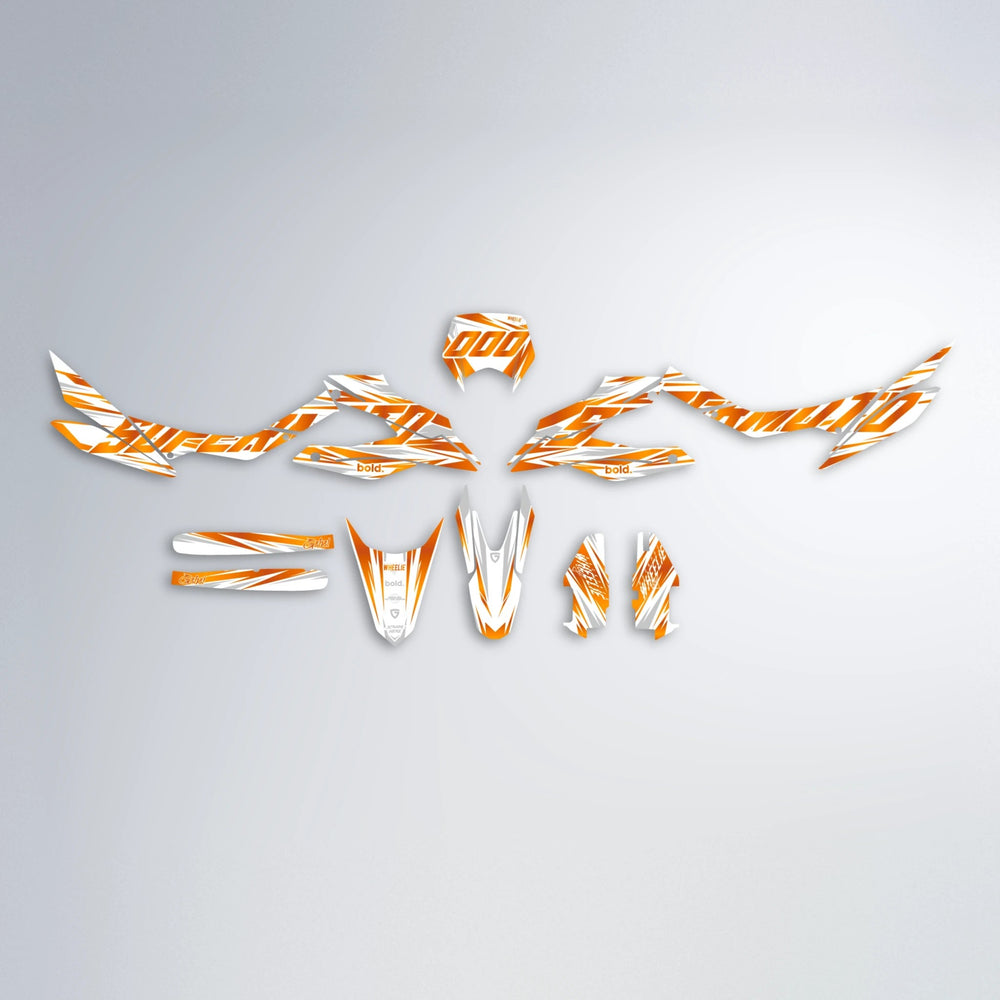 GEBEL V4 Aprilia SX 125 graphics kit parts layout in Orange
