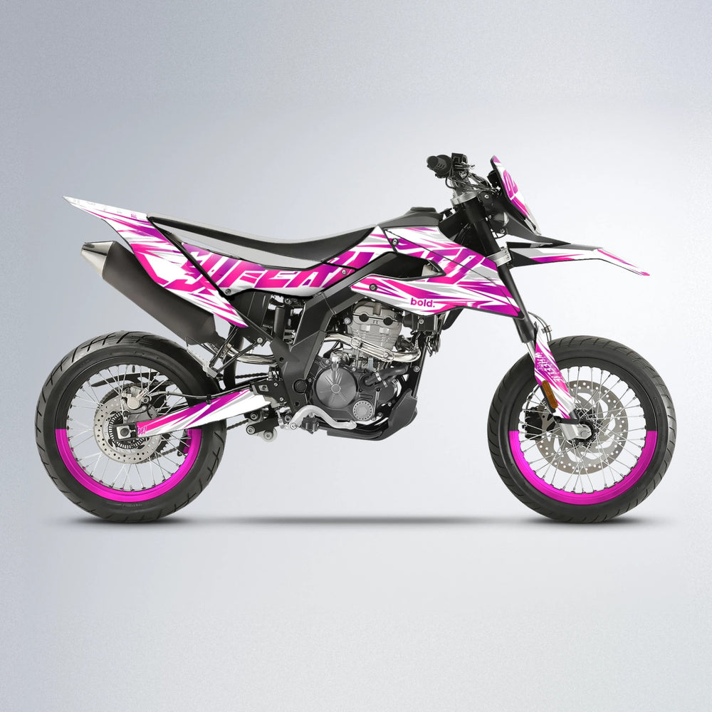 GEBEL V4 Aprilia SX 125 supermoto graphics kit in Pink