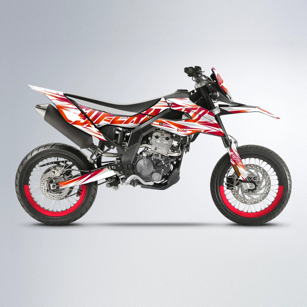 GEBEL V4 Aprilia SX 125 supermoto graphics kit in Red