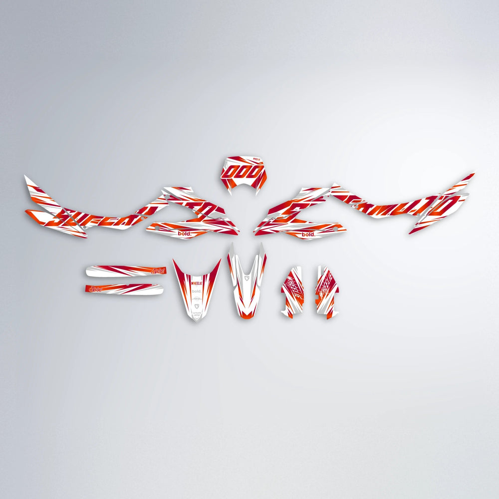 GEBEL V4 Aprilia SX 125 graphics kit parts layout in Red