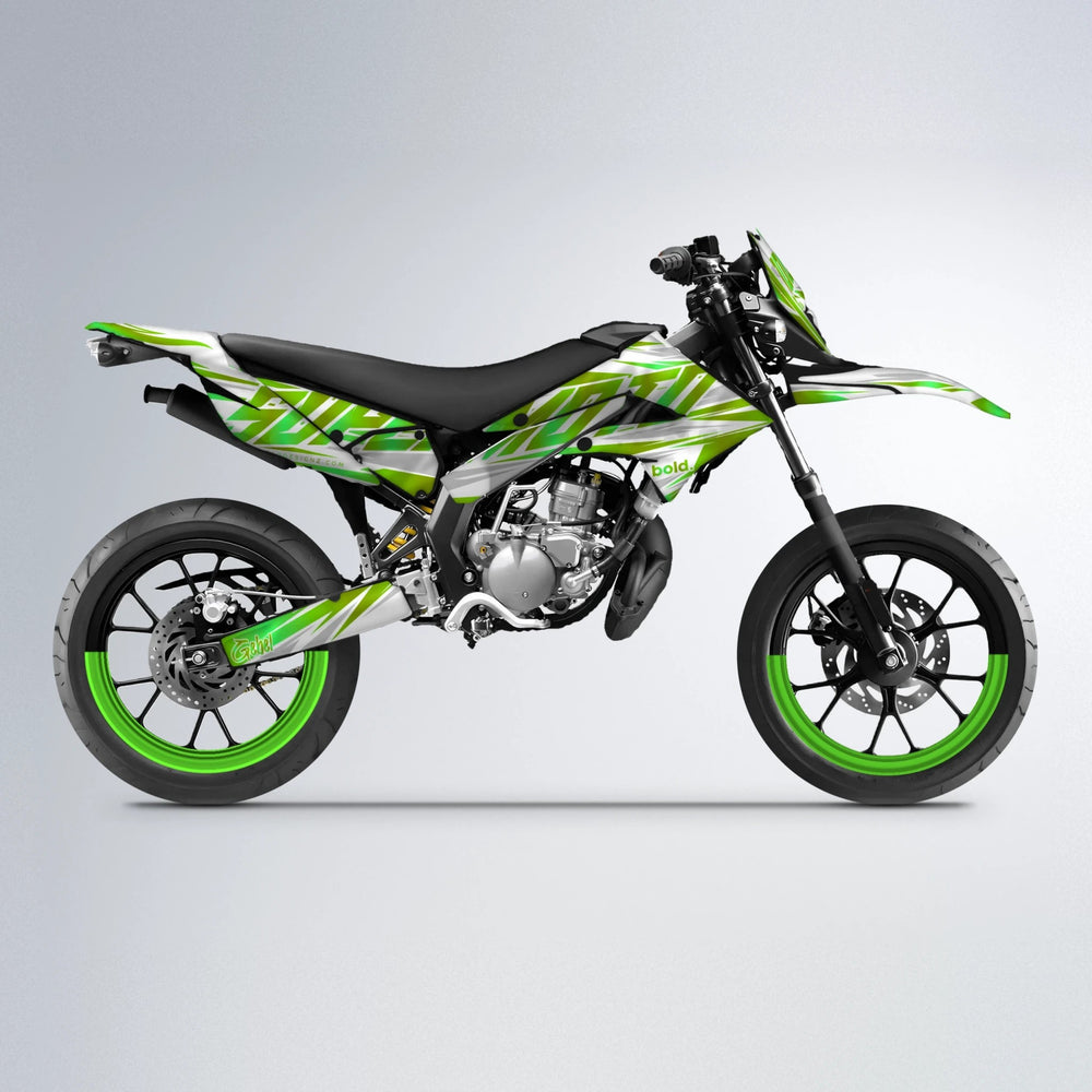 GEBEL V4 Derbi Senda supermoto graphics kit in Green