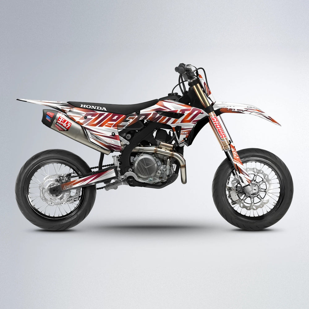 GEBEL V4 Honda supermoto graphics kit in Black & Red