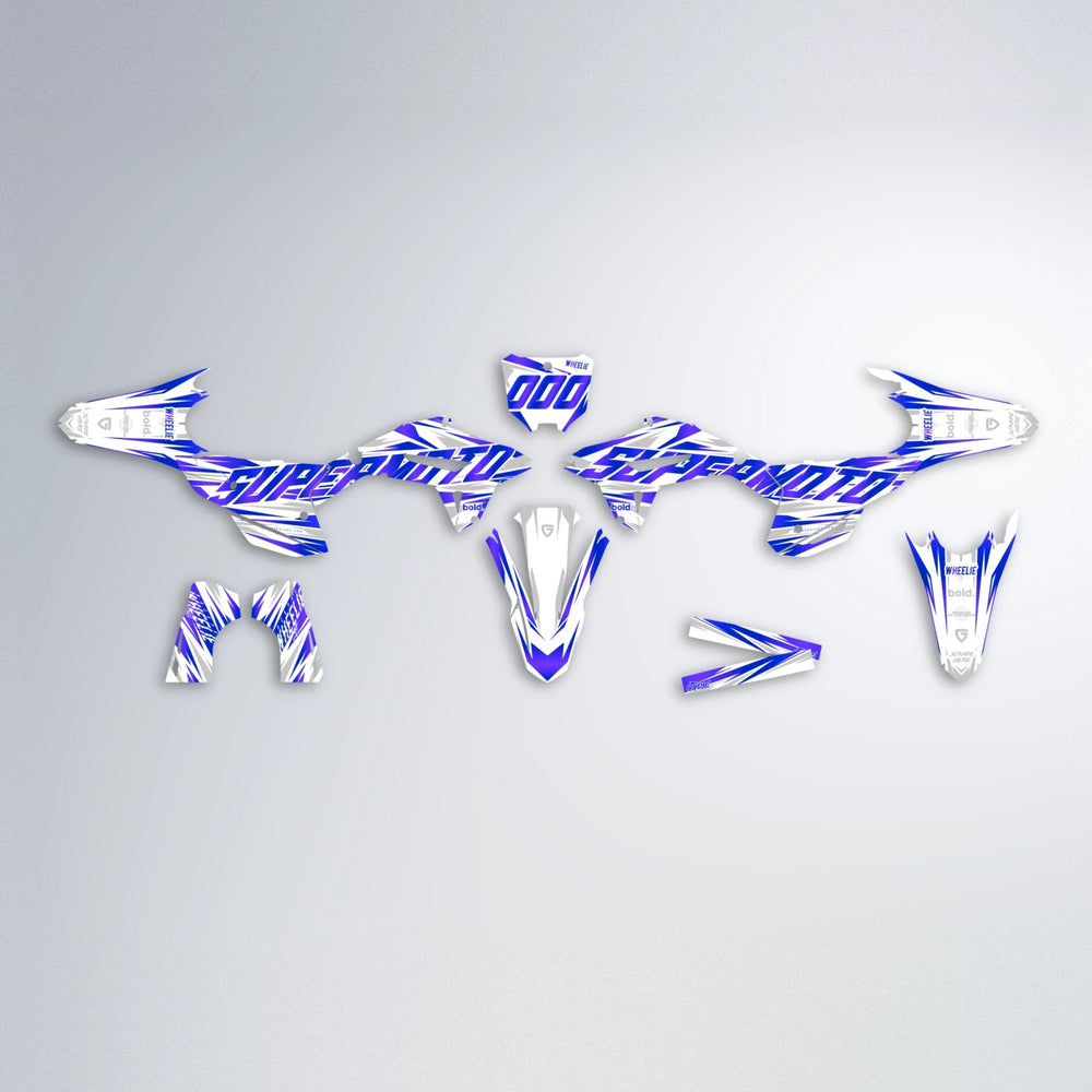 GEBEL V4 Honda graphics kit parts layout in Blue