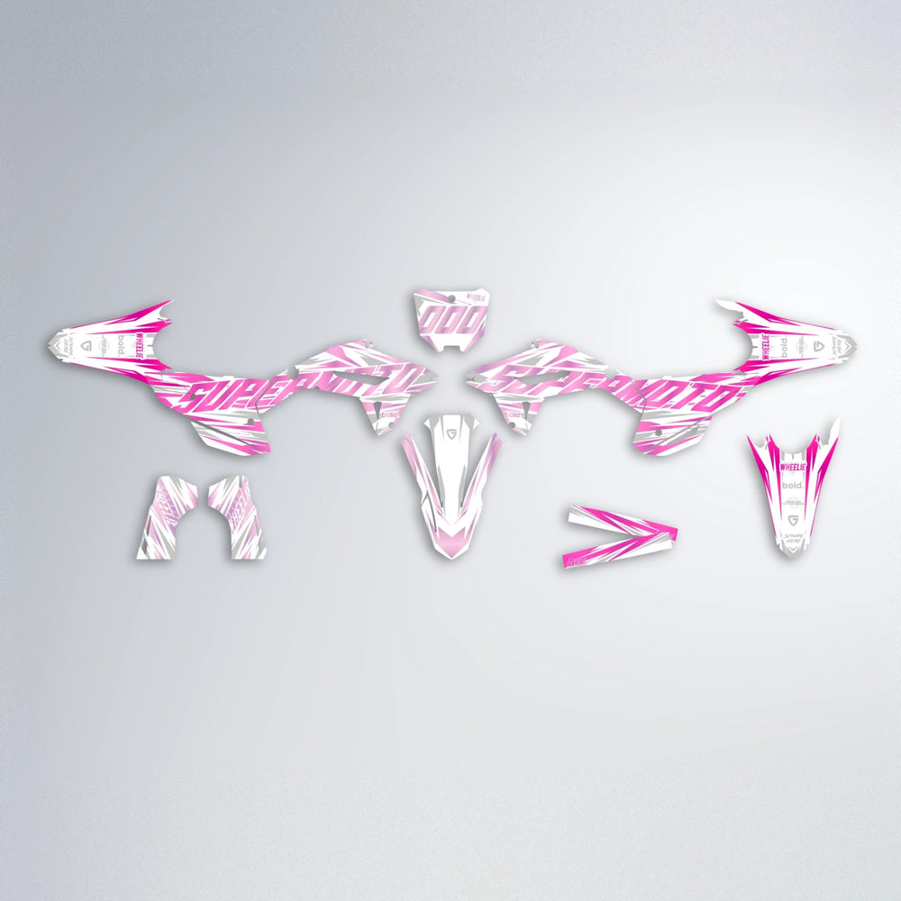 GEBEL V4 Honda graphics kit parts layout in Flamingo