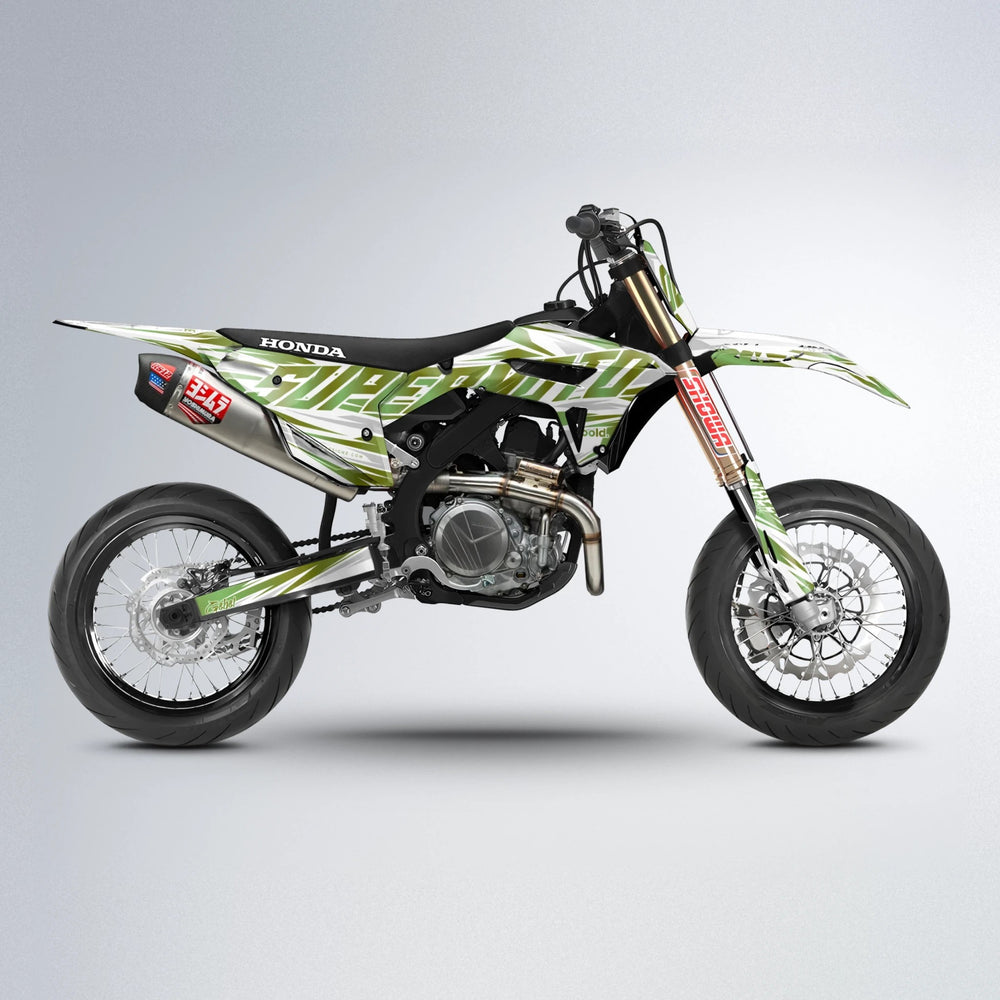 GEBEL V4 Honda supermoto graphics kit in Olive