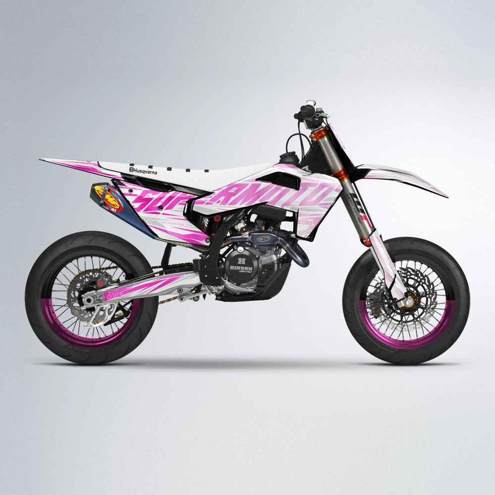 GEBEL V4 Husqvarna FE/TE supermoto graphics kit in Flamingo