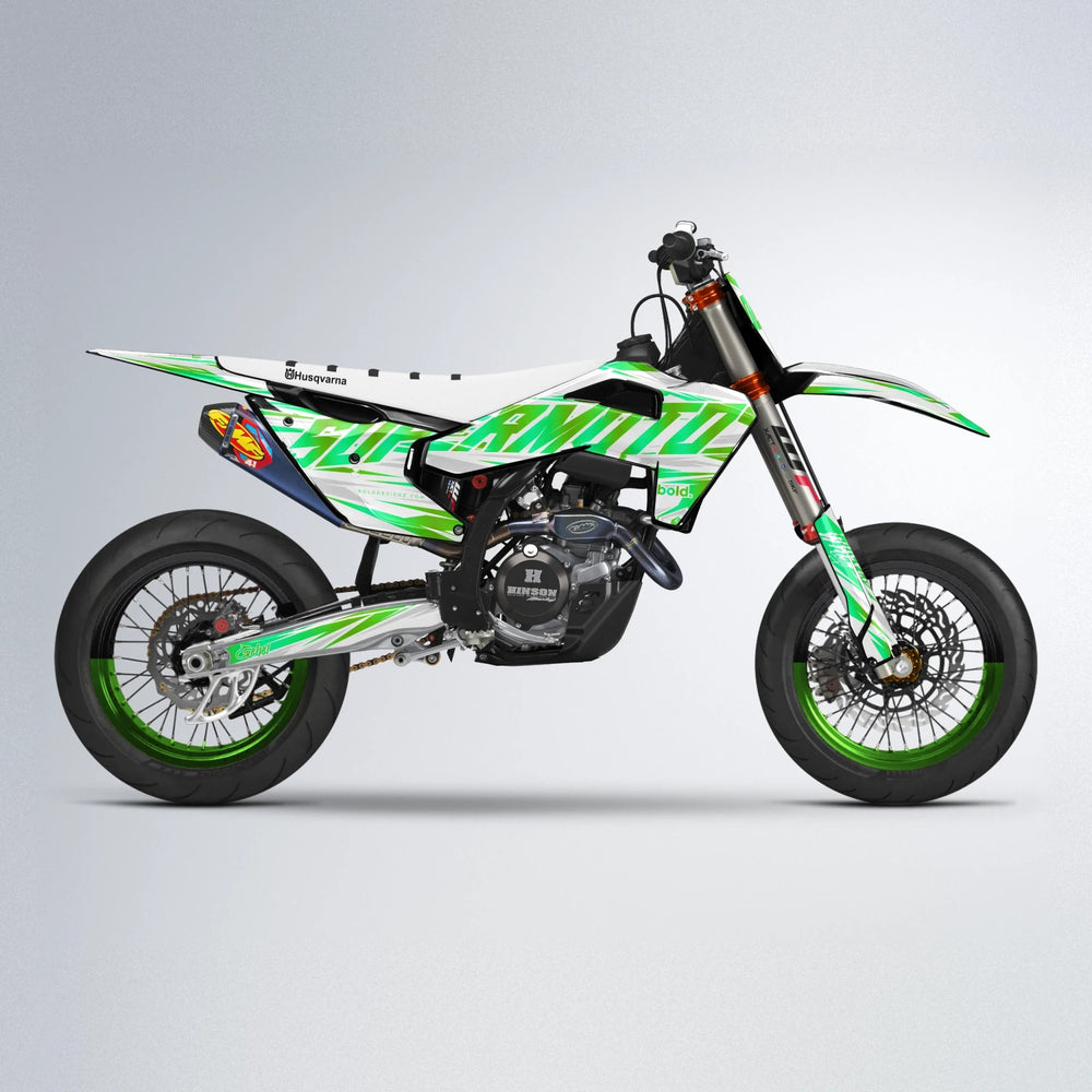 GEBEL V4 Husqvarna FE/TE supermoto graphics kit in Green