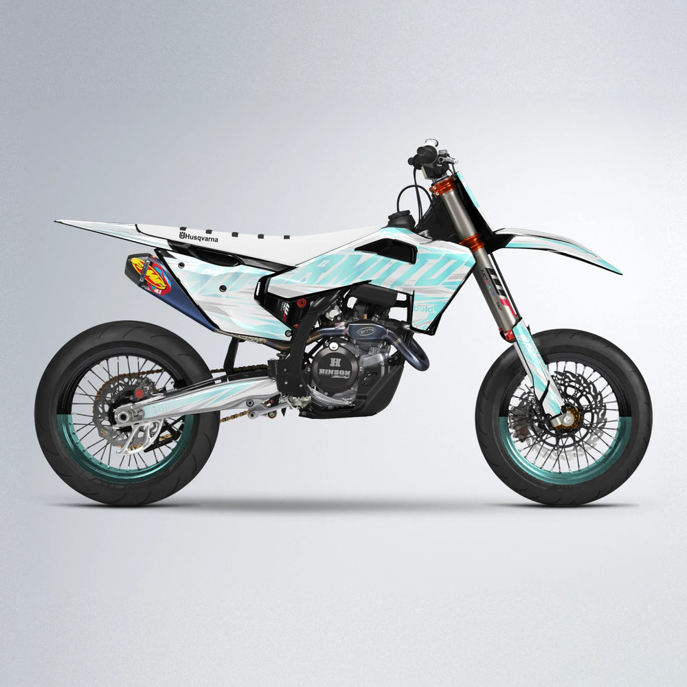 GEBEL V4 Husqvarna FE/TE supermoto graphics kit in Mint