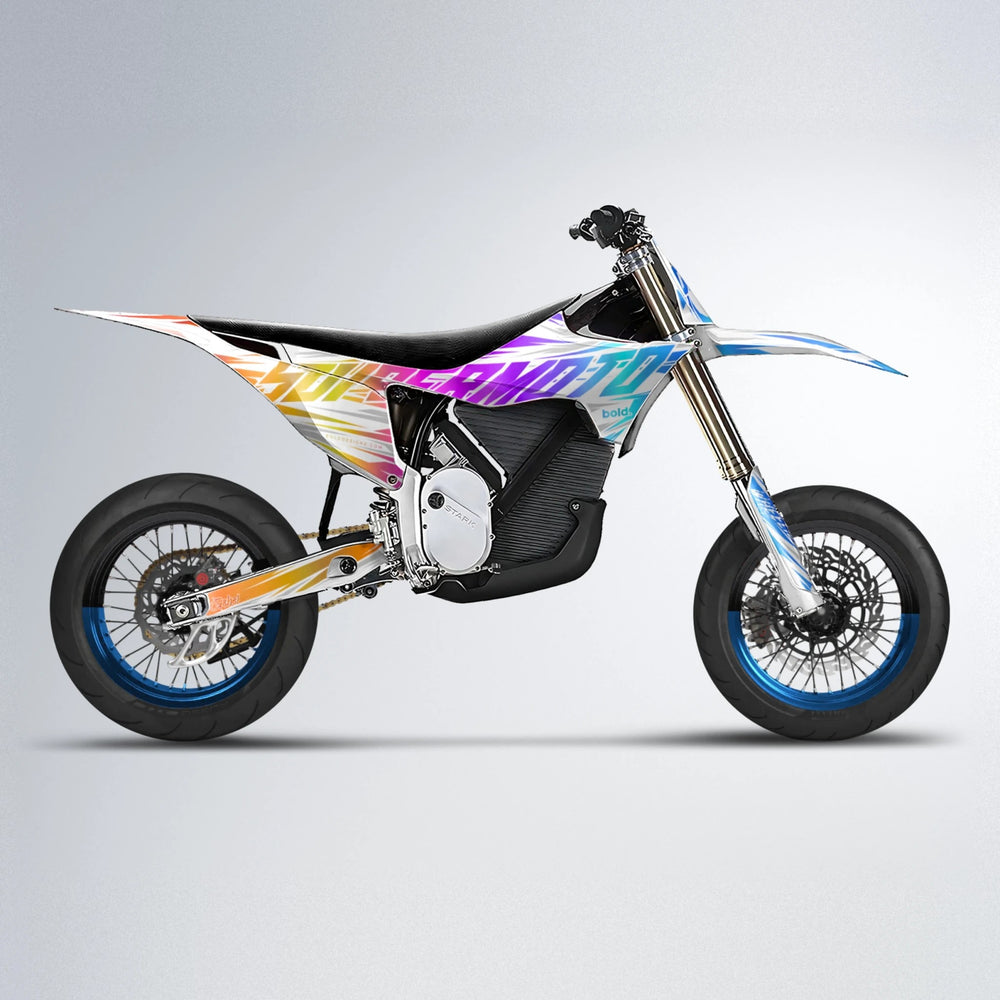 GEBEL V4 Stark Varg SM supermoto graphics kit in Sunset Fade