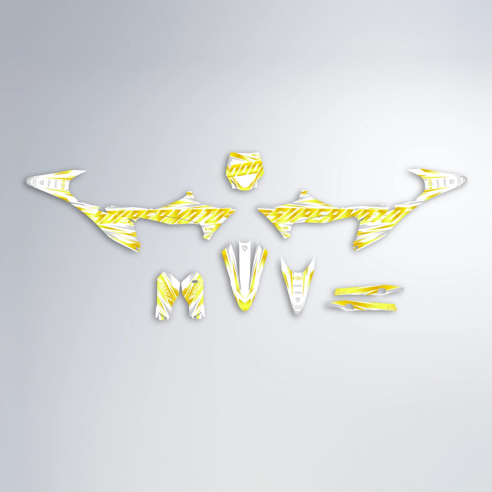 GEBEL V4 Stark Varg SM graphics kit parts layout in Yellow