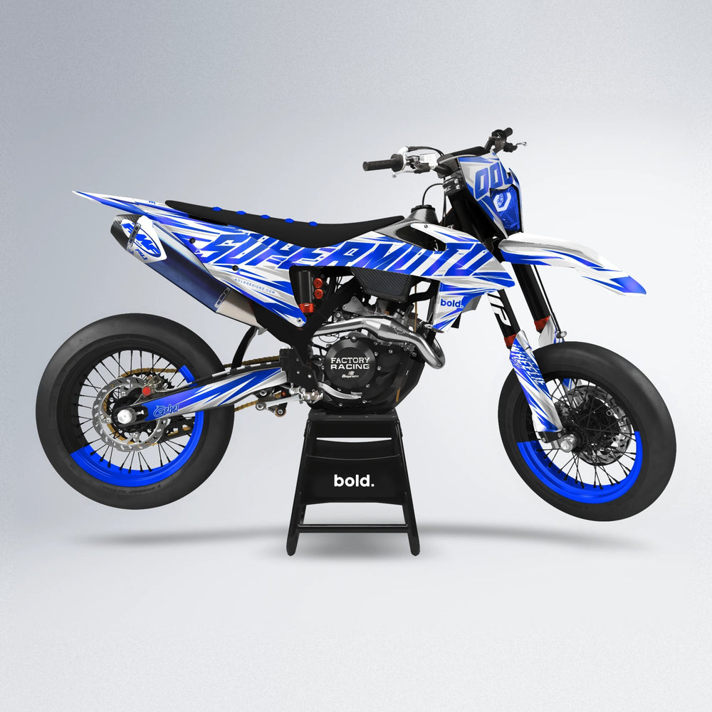 GEBEL V4 supermoto graphics kit in Blue