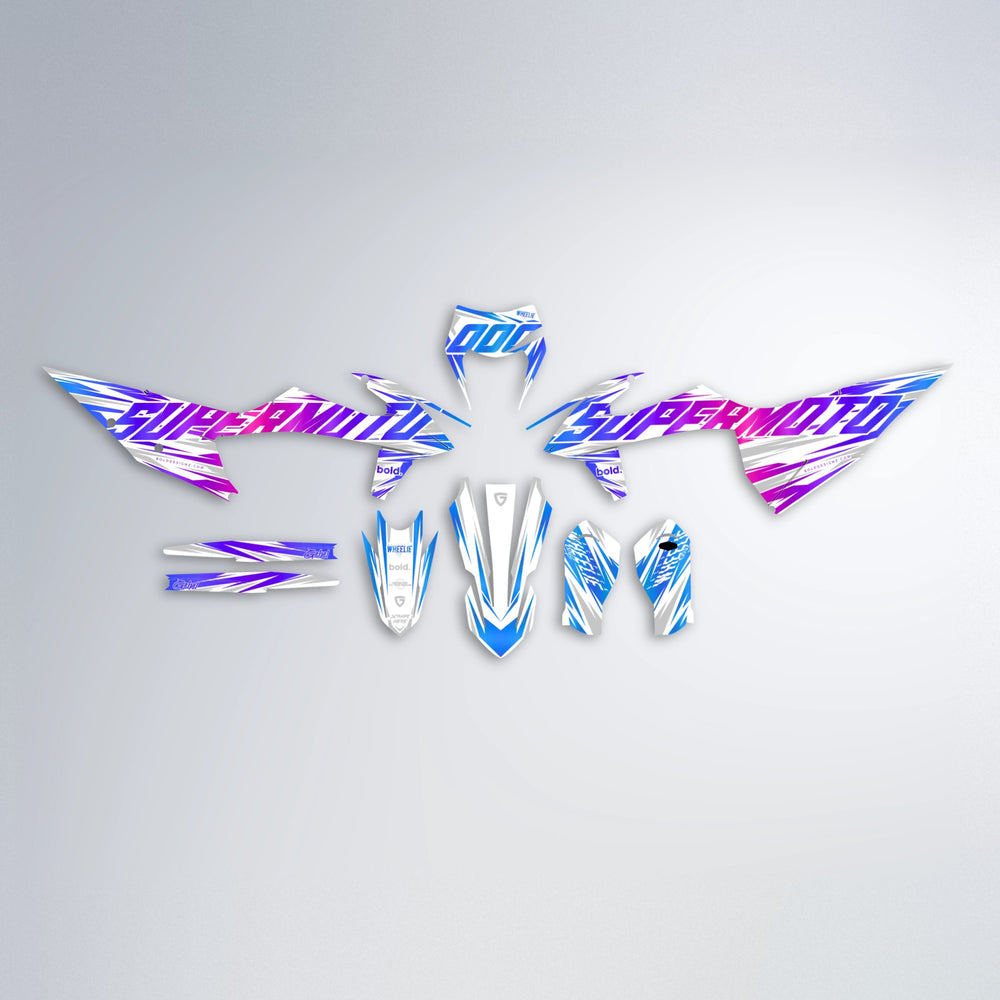 GEBEL V4 graphics kit parts layout in Blue Purple Fade
