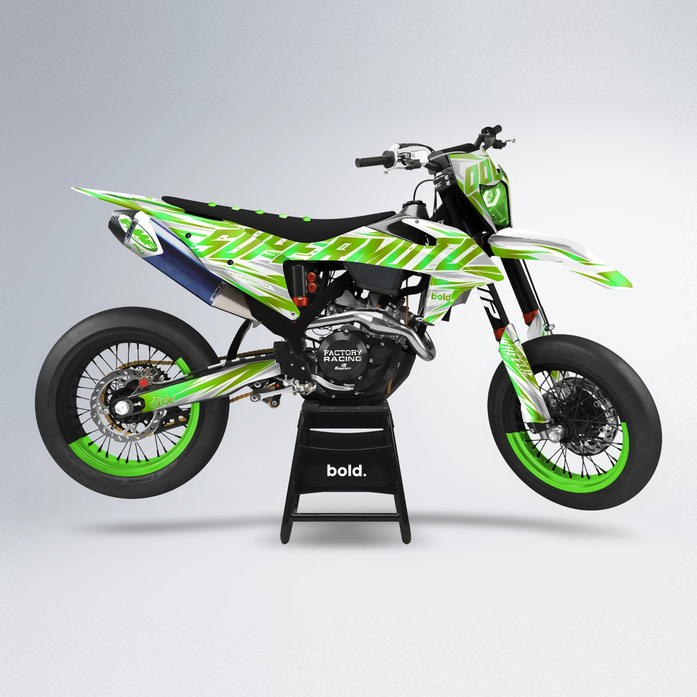 GEBEL V4 supermoto graphics kit in Green