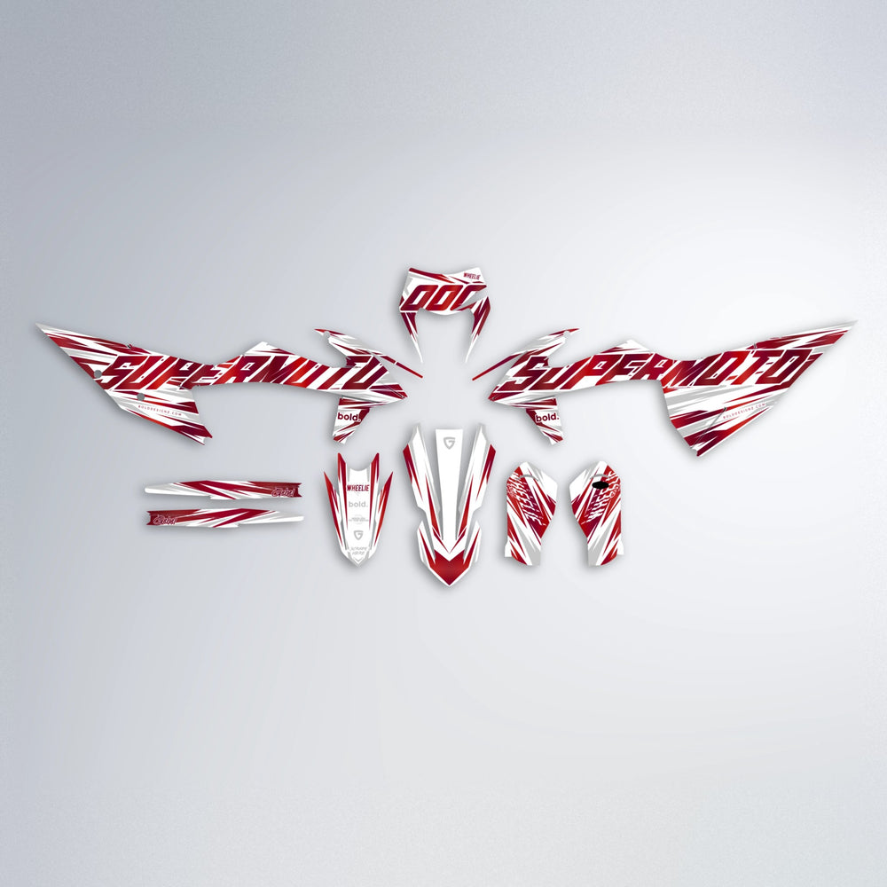 GEBEL V4 graphics kit parts layout in Red Chrome