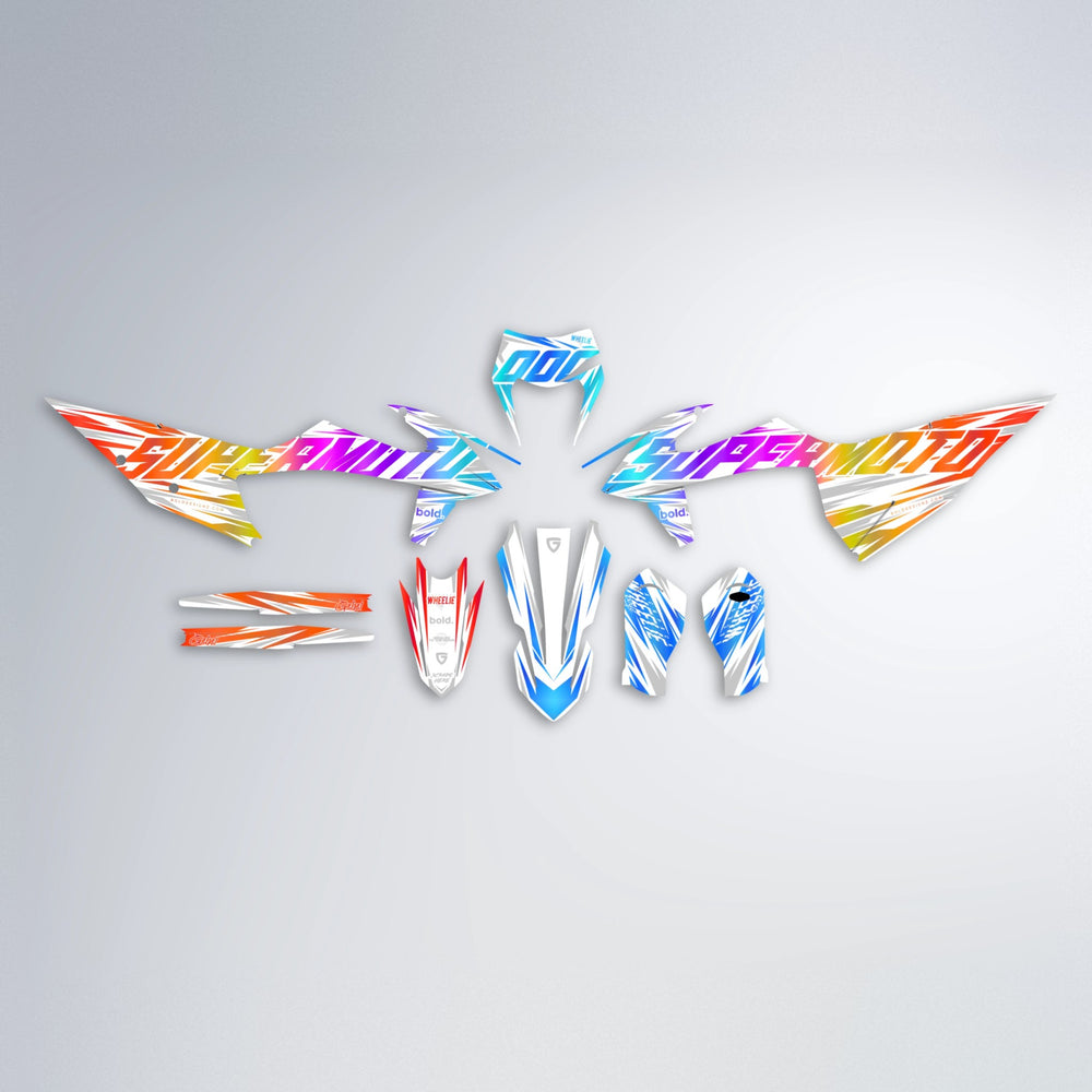 GEBEL V4 graphics kit parts layout in Sunset Fade