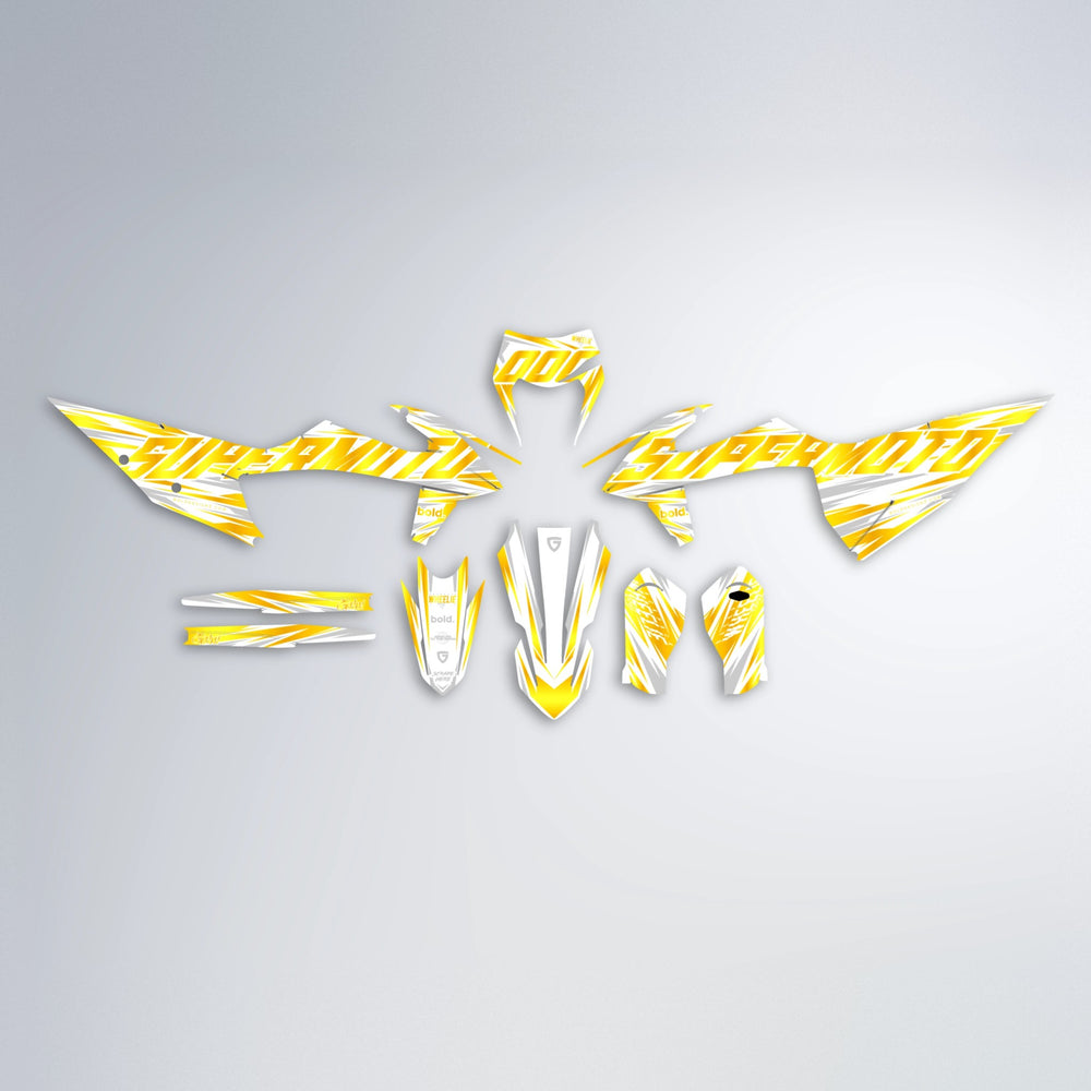 GEBEL V4 graphics kit parts layout in Yellow
