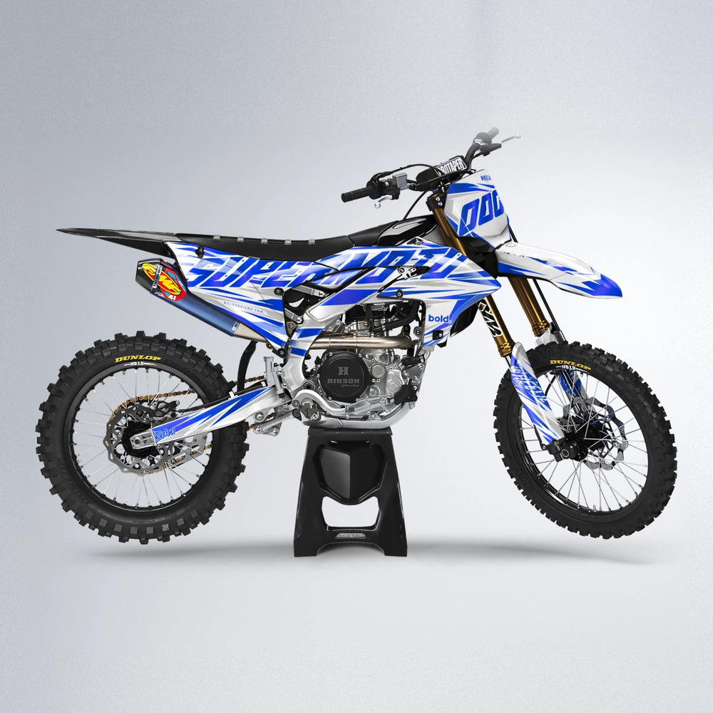 GEBEL V4 Yamaha YZF MX motocross graphics kit in Blue