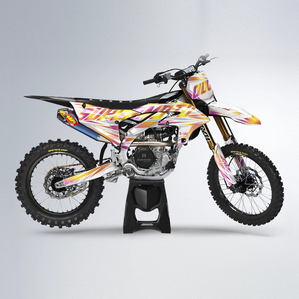 GEBEL V4 Yamaha YZF MX motocross graphics kit in Pink & Yellow