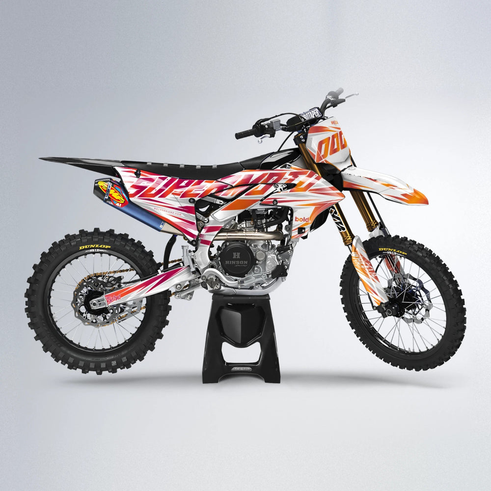 GEBEL V4 Yamaha YZF MX motocross graphics kit in Red & Orange