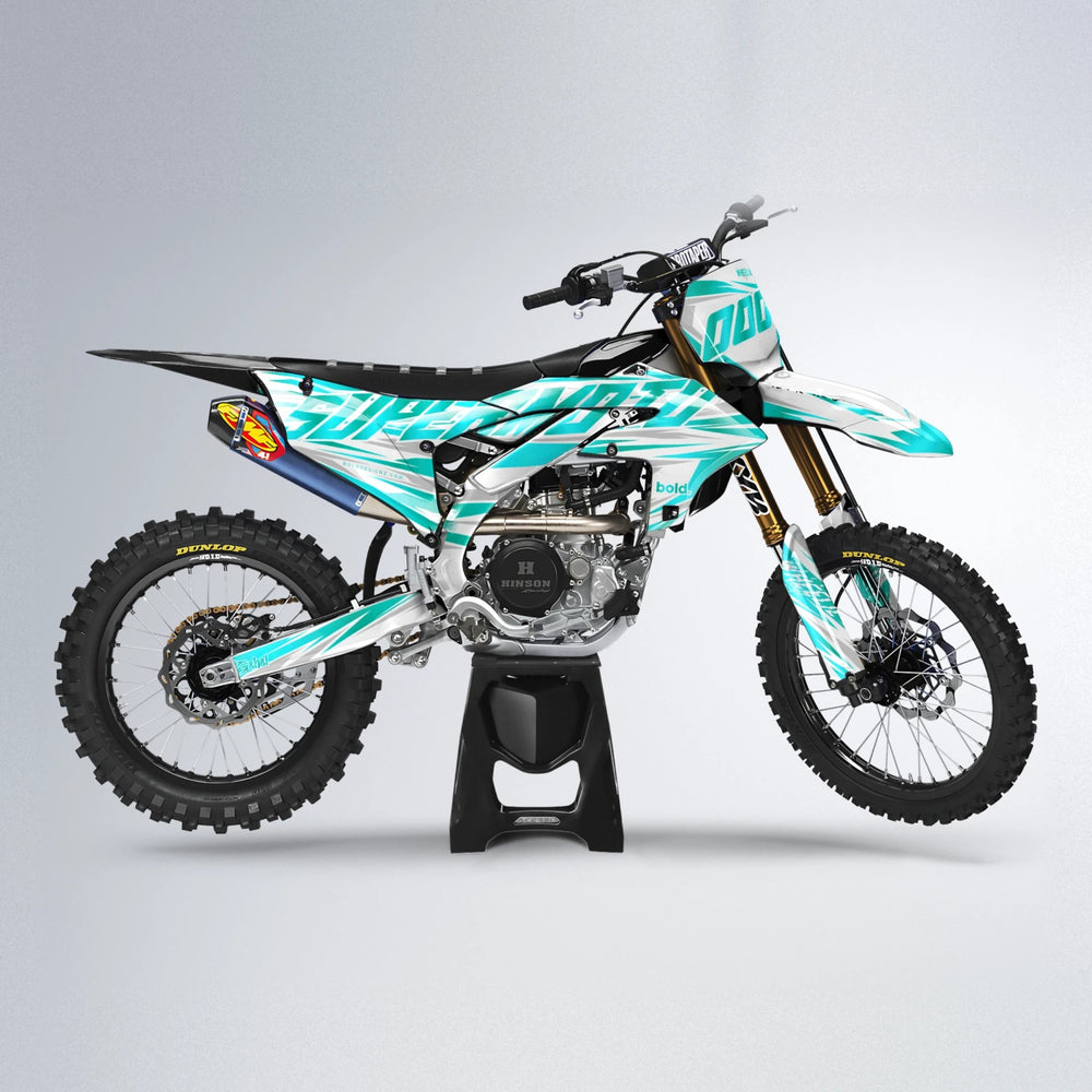 GEBEL V4 Yamaha YZF MX motocross graphics kit in Teal