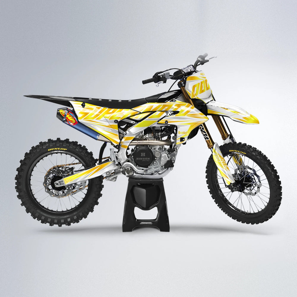 GEBEL V4 Yamaha YZF MX motocross graphics kit in Yellow