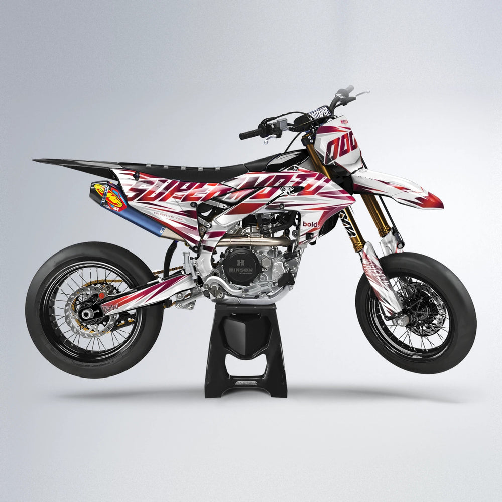 GEBEL V4 Yamaha YZF SM supermoto graphics kit in Black & Red