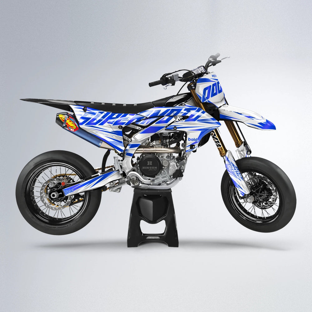 GEBEL V4 Yamaha YZF SM supermoto graphics kit in Blue