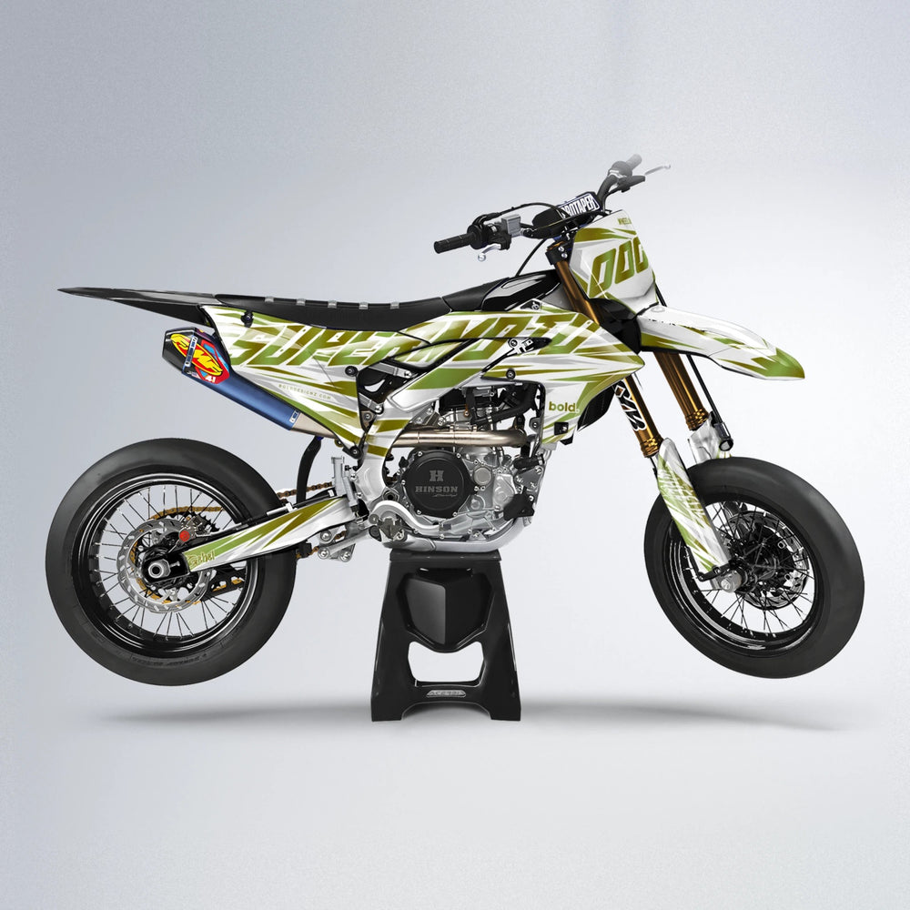 GEBEL V4 Yamaha YZF SM supermoto graphics kit in Olive
