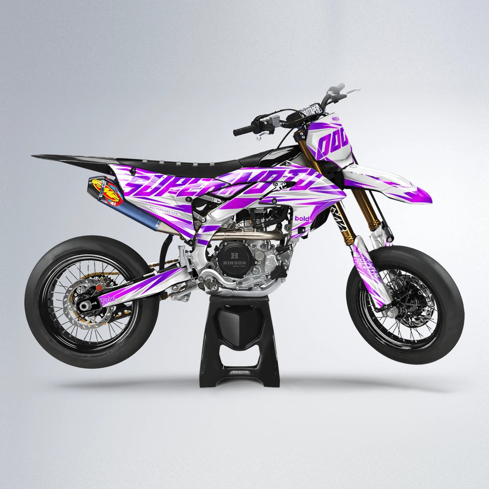 GEBEL V4 Yamaha YZF SM supermoto graphics kit in Pink