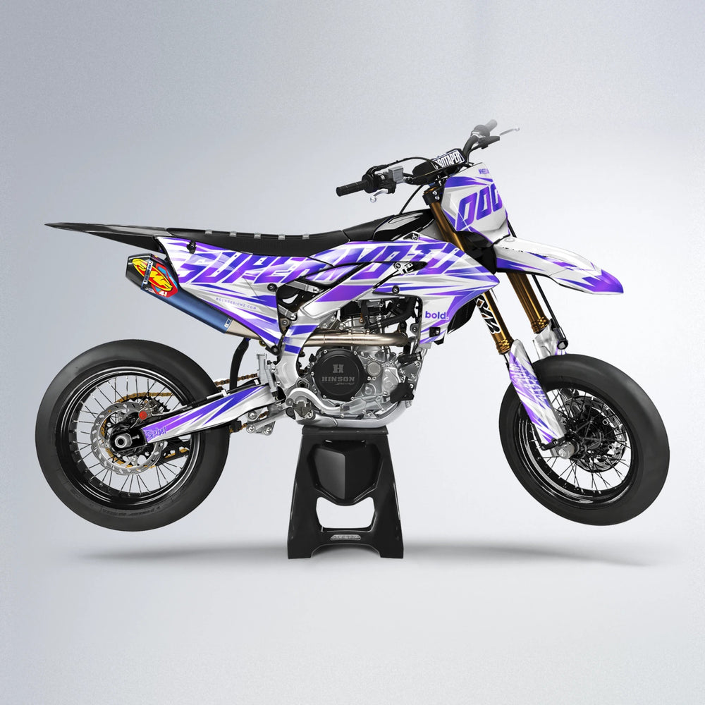GEBEL V4 Yamaha YZF SM supermoto graphics kit in Purple