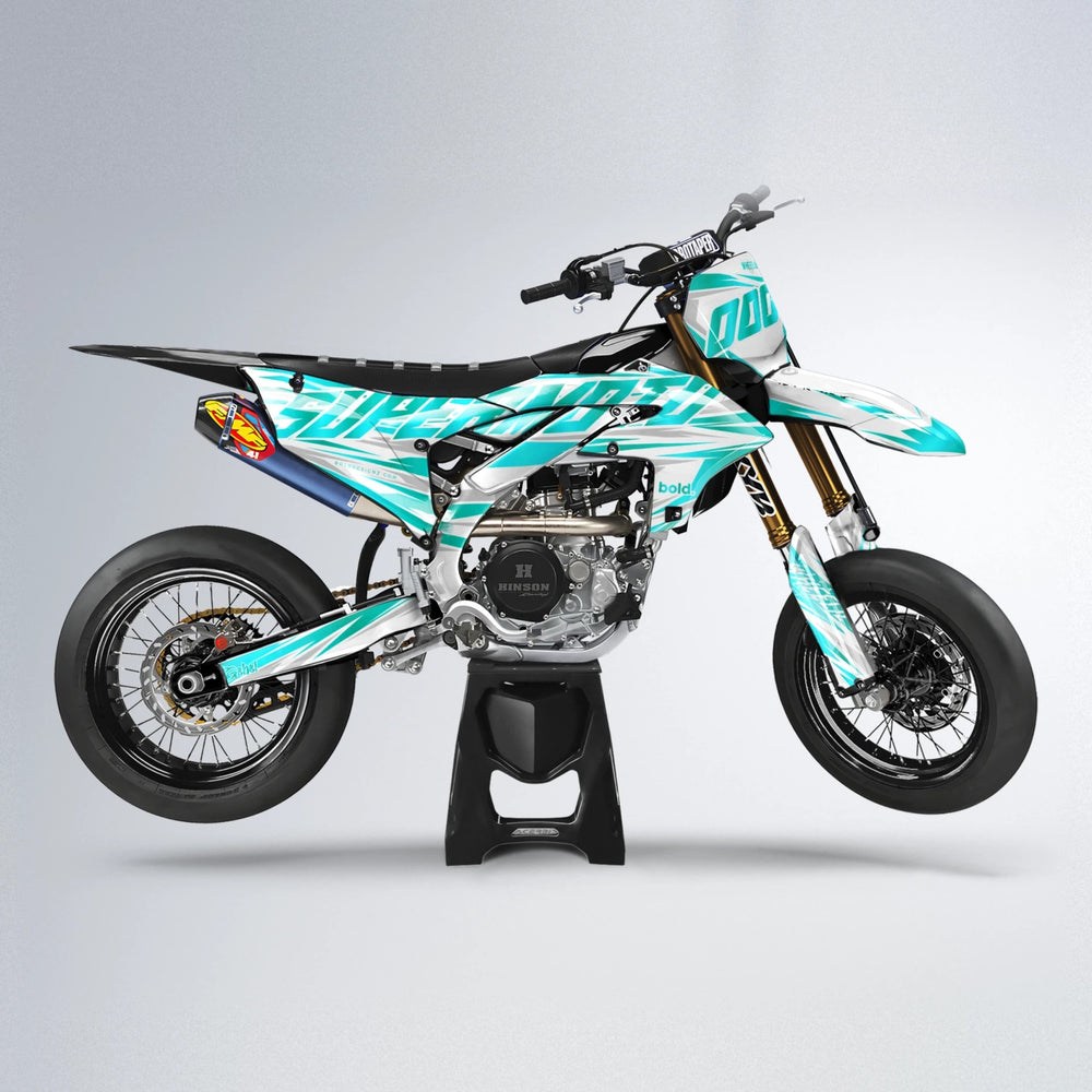 GEBEL V4 Yamaha YZF SM supermoto graphics kit in Teal