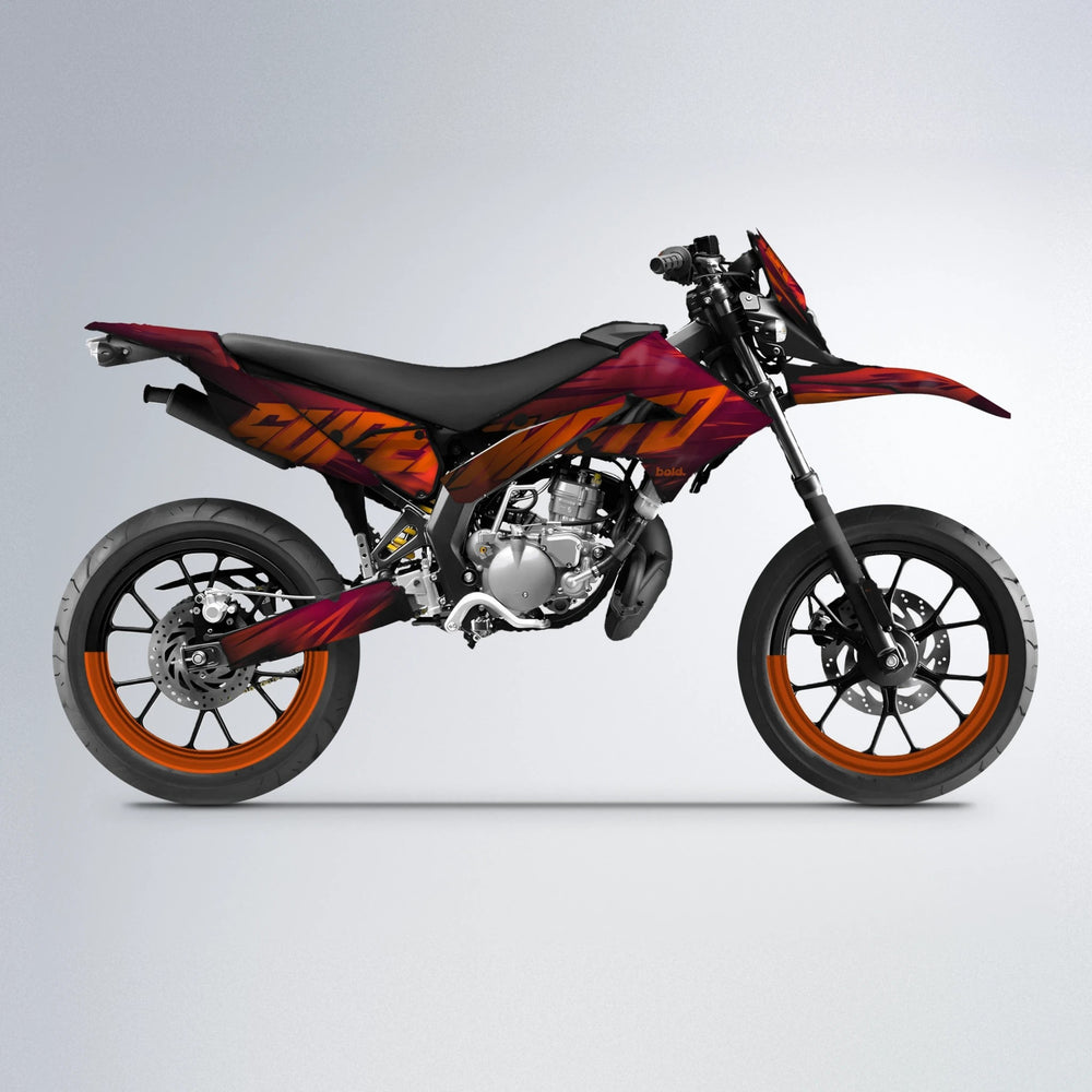 GEBEL V5 Derbi Senda supermoto graphics kit in Black & Red