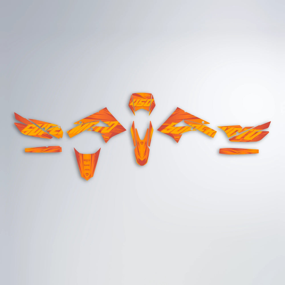 GEBEL V5 Derbi Senda graphics kit parts layout in Orange