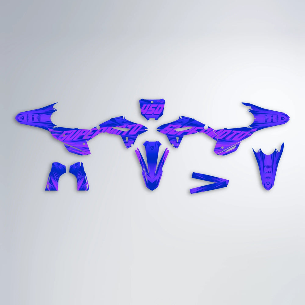 GEBEL V5 Honda graphics kit parts layout in Blue