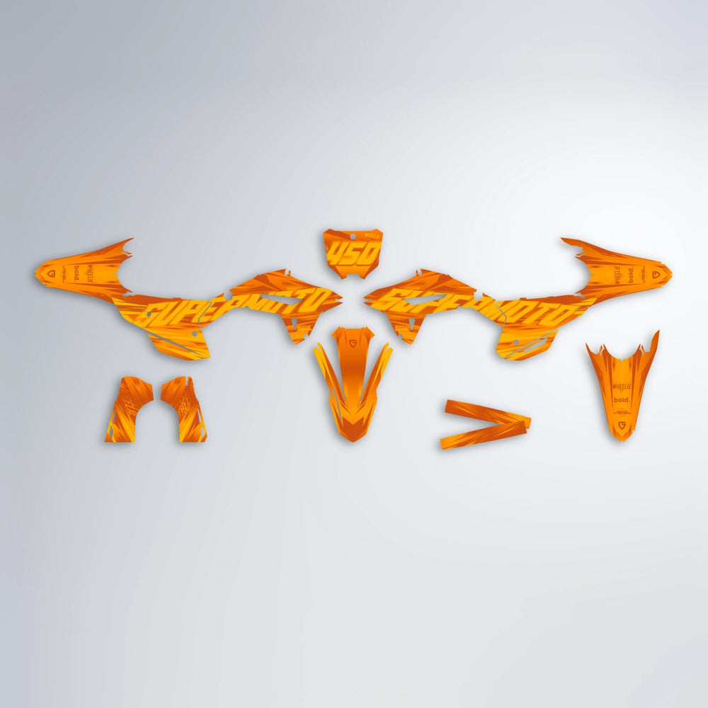 GEBEL V5 Honda graphics kit parts layout in Orange