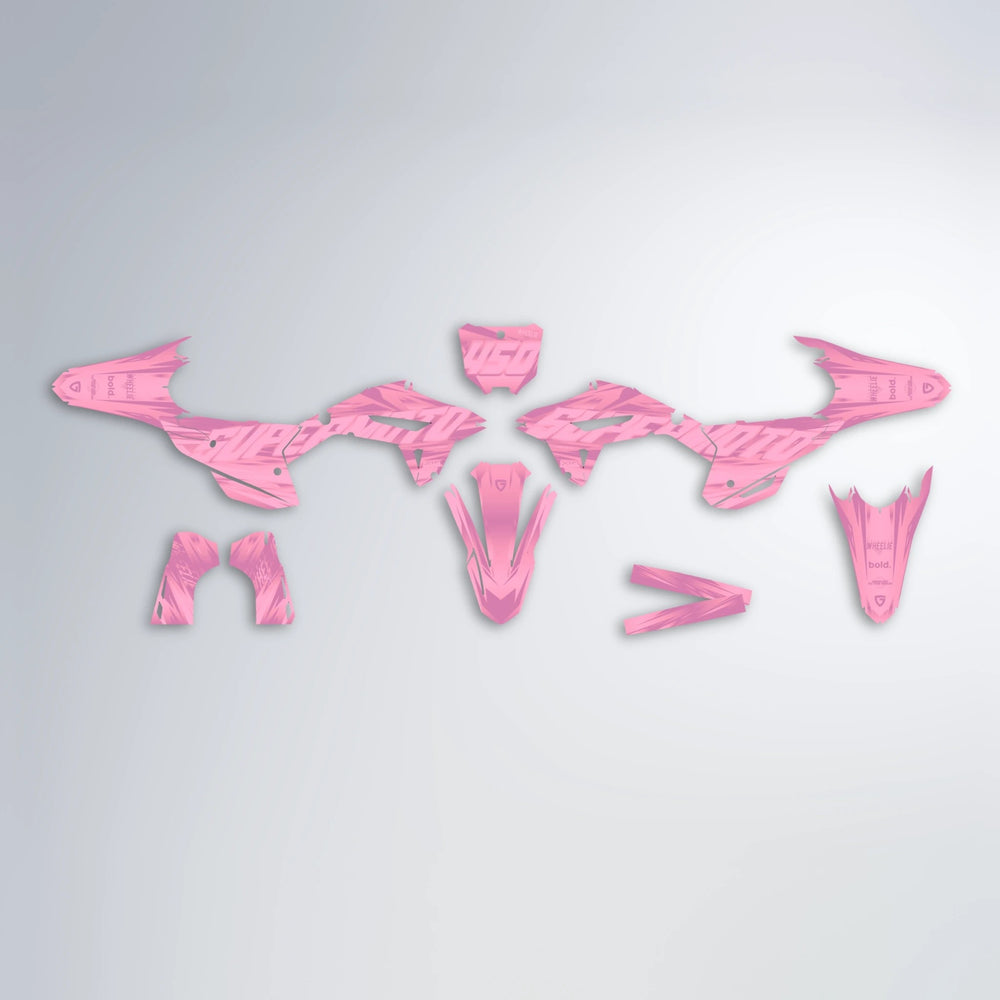 GEBEL V5 Honda graphics kit parts layout in Sakura Pink