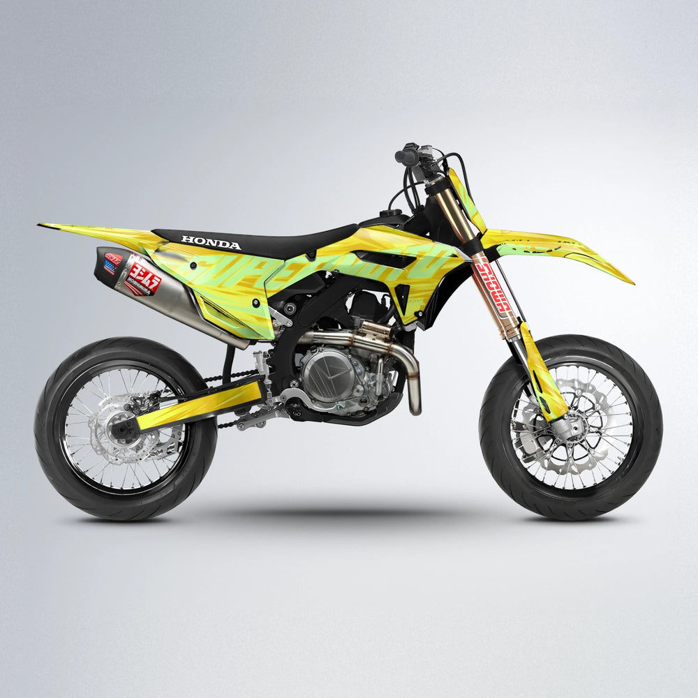 GEBEL V5 Honda supermoto graphics kit in Yellow