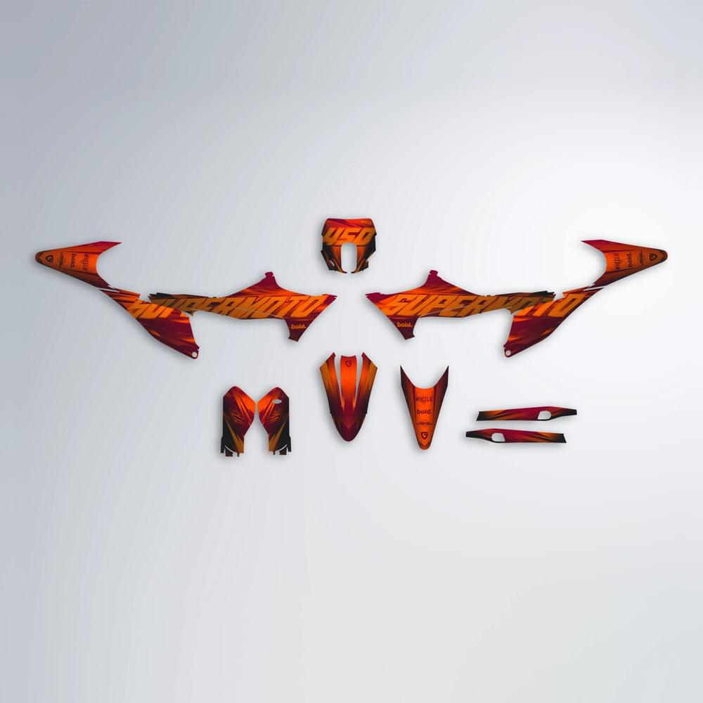 GEBEL V5 Stark Varg SM graphics kit parts layout in Black & Red