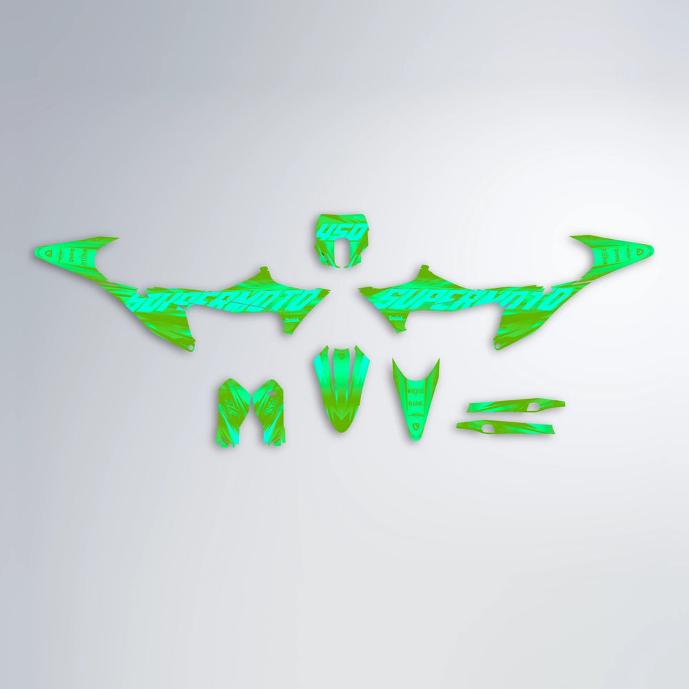 GEBEL V5 Stark Varg SM graphics kit parts layout in Green