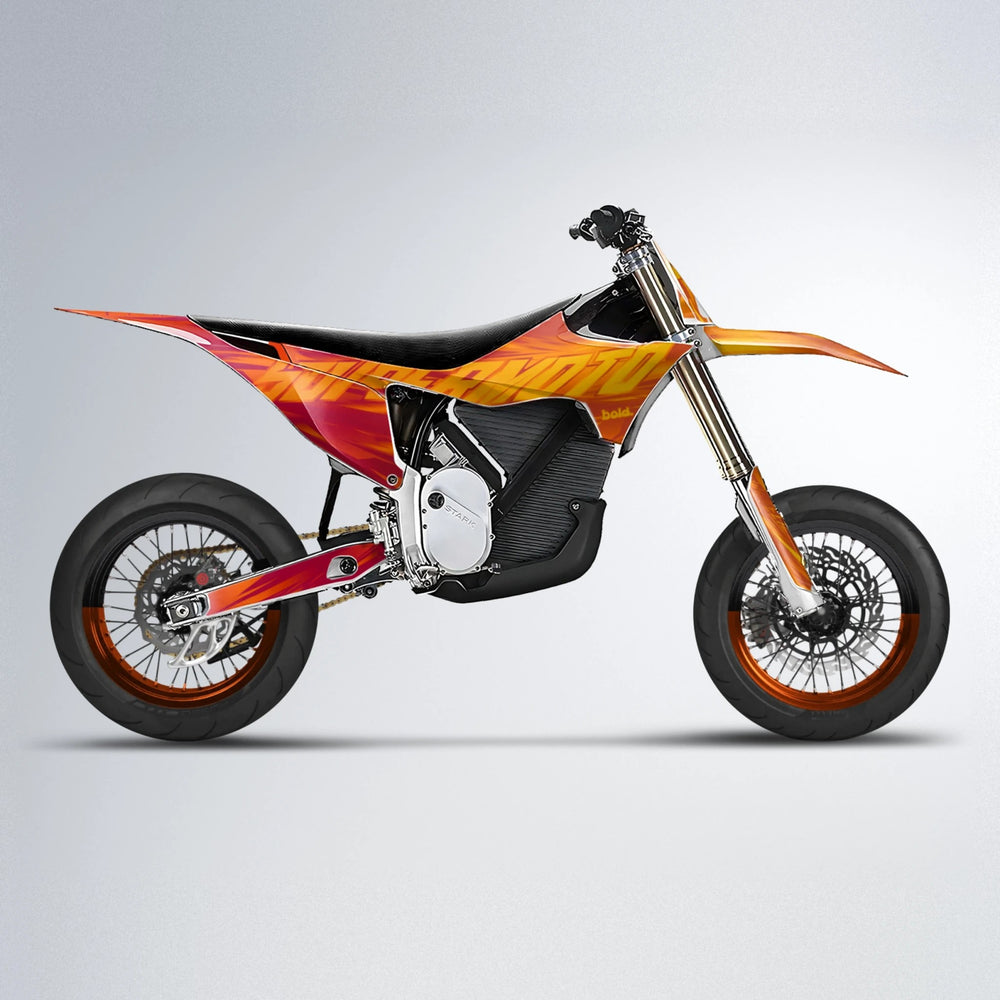 GEBEL V5 Stark Varg SM supermoto graphics kit in Red & Orange