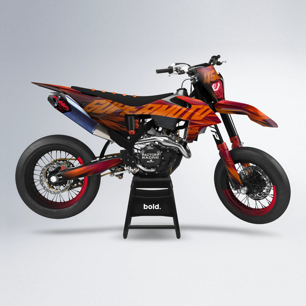 GEBEL V5 supermoto graphics kit in Black & Red