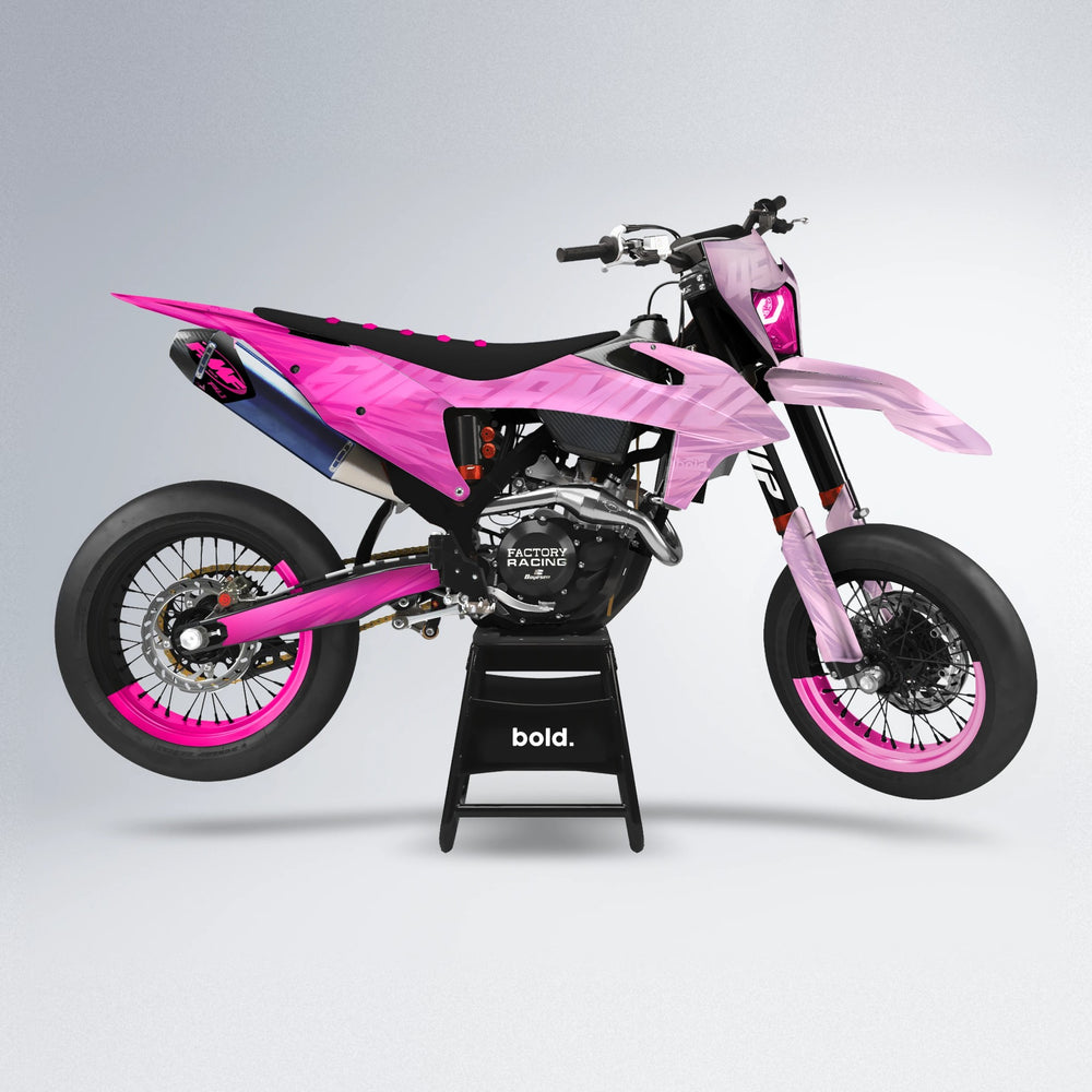 GEBEL V5 supermoto graphics kit in Flamingo
