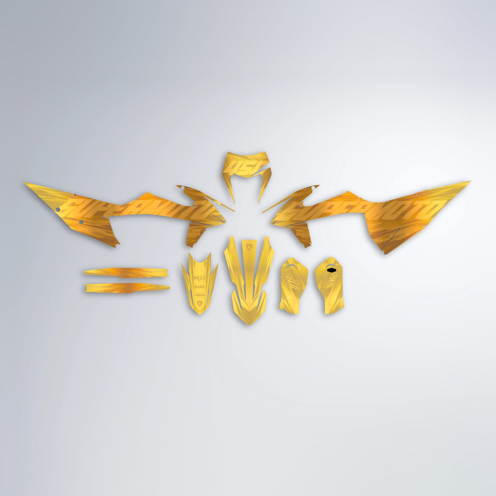 GEBEL V5 graphics kit parts layout in Gold Chrome