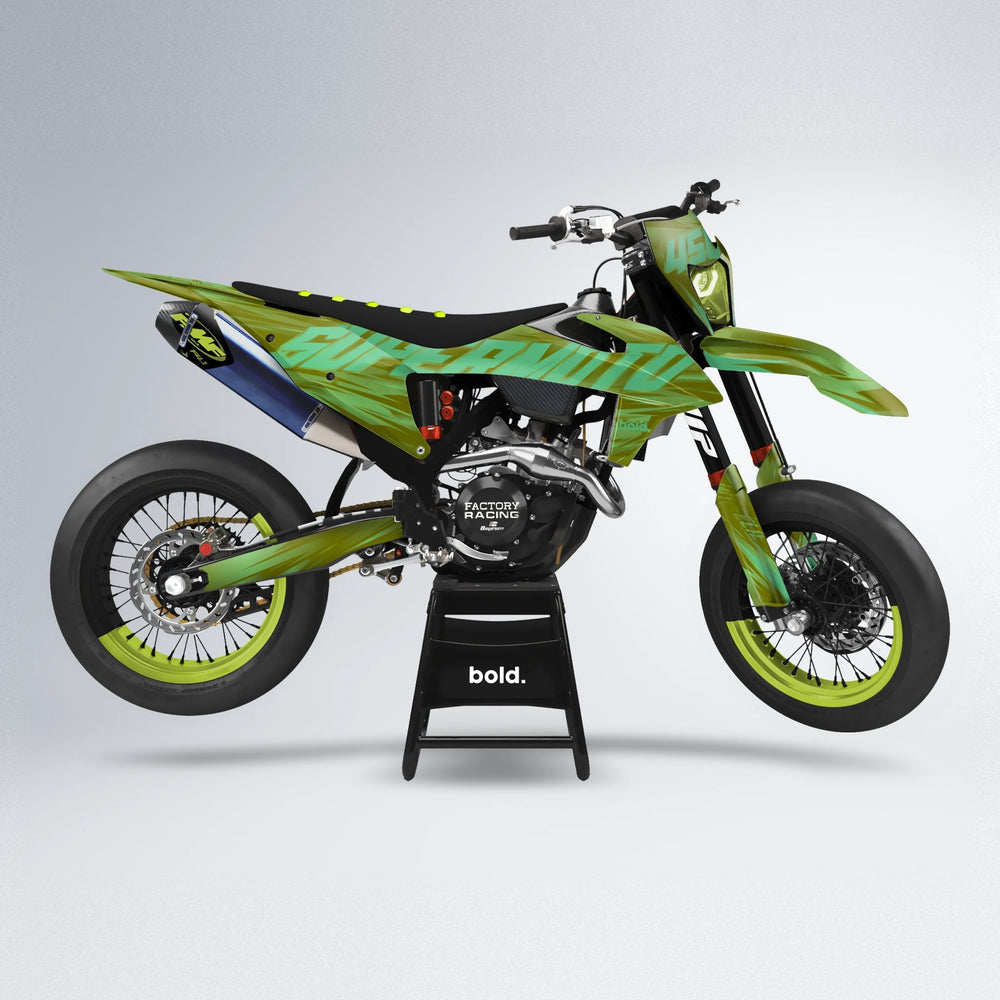 GEBEL V5 supermoto graphics kit in Olive