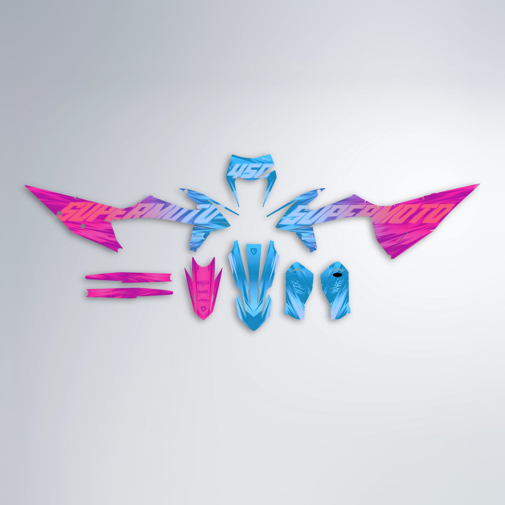 GEBEL V5 graphics kit parts layout in Pink & Light Blue