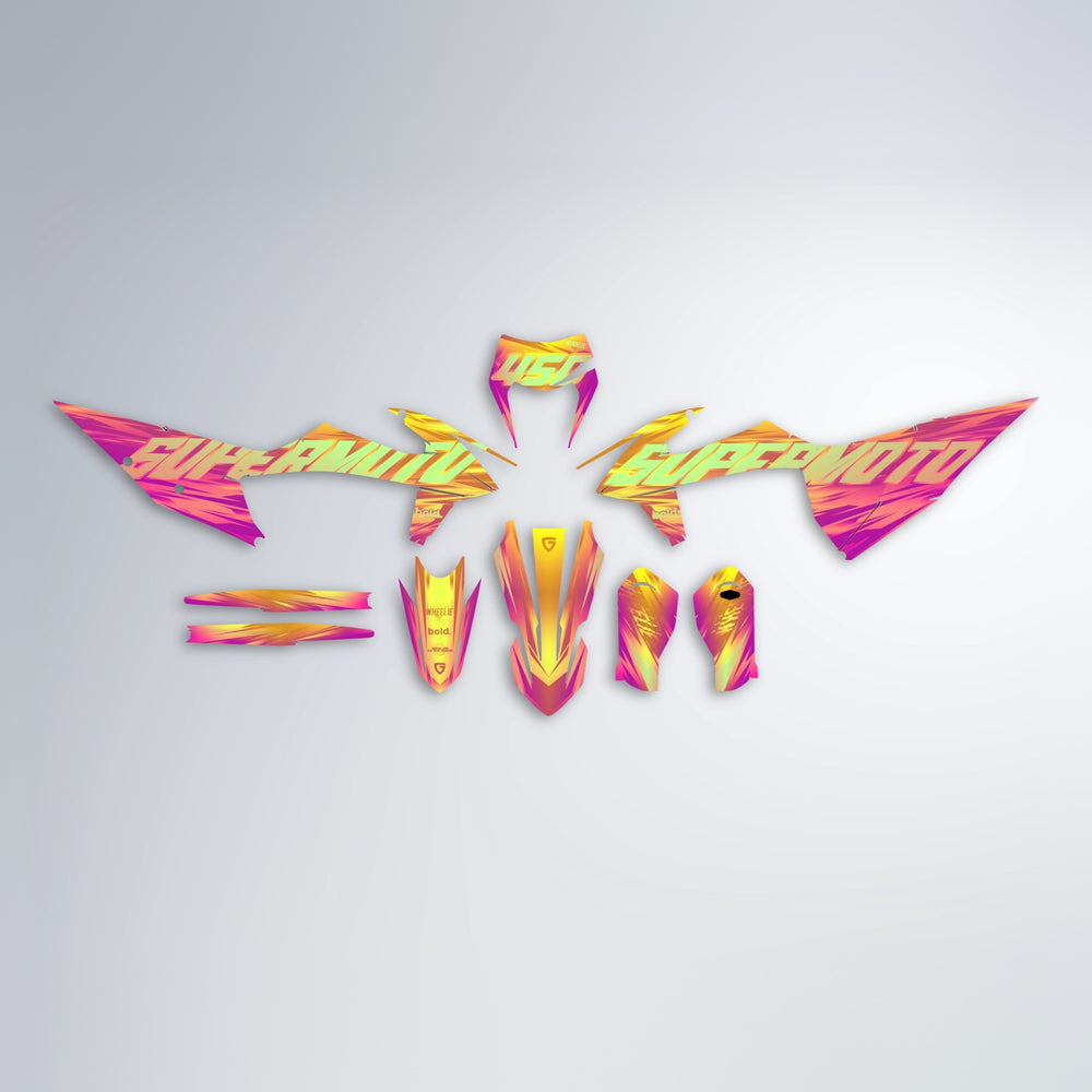 GEBEL V5 graphics kit parts layout in Pink & Yellow