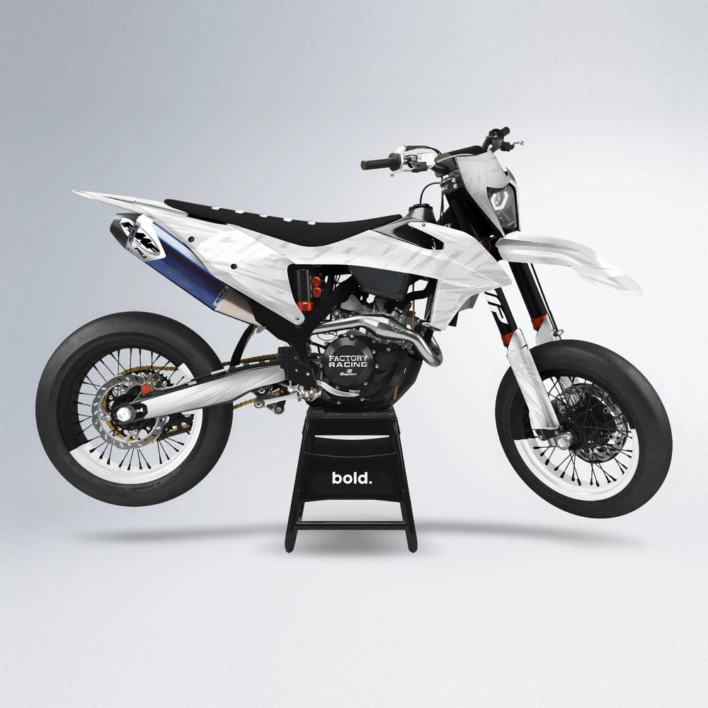 GEBEL V5 supermoto graphics kit in White
